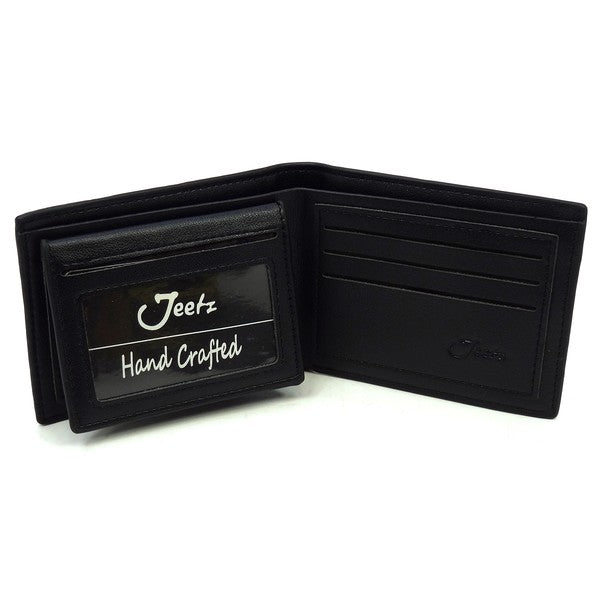 Jeetz Bi-fold Men’s Wallet Faux leather (PU leather) Bi-fold Compact & spacious Card pockets L 4.5 * H 3.5 * W 0.5 Color may vary due to lighting on image.