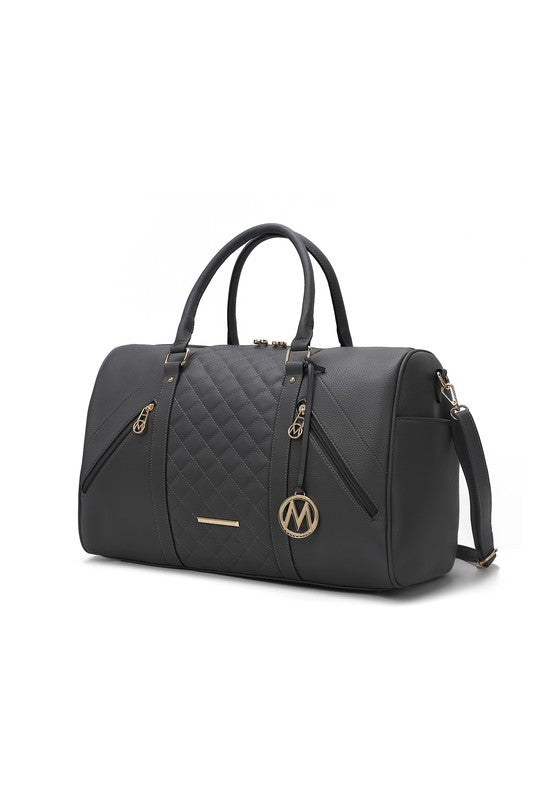 Charcoal duffle bag perfect for travel.