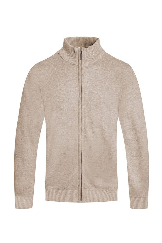 Step out in style with our luxurious Weiv Mens Solid Full Zip Sweater, crafted with precision and elegance. This sweater features a sleek knit design, standard pockets, and a classic collar and cuffs, all in a regular fit for maximum comfort and sophistication.