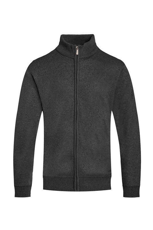 Step out in style with our luxurious Weiv Mens Solid Full Zip Sweater, crafted with precision and elegance. This sweater features a sleek knit design, standard pockets, and a classic collar and cuffs, all in a regular fit for maximum comfort and sophistication.