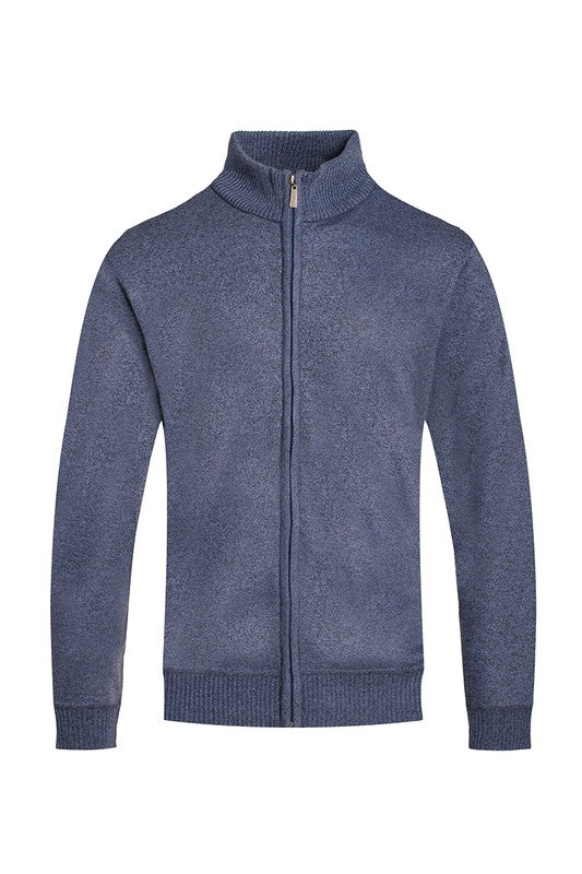 Step out in style with our luxurious Weiv Mens Solid Full Zip Sweater, crafted with precision and elegance. This sweater features a sleek knit design, standard pockets, and a classic collar and cuffs, all in a regular fit for maximum comfort and sophistication.