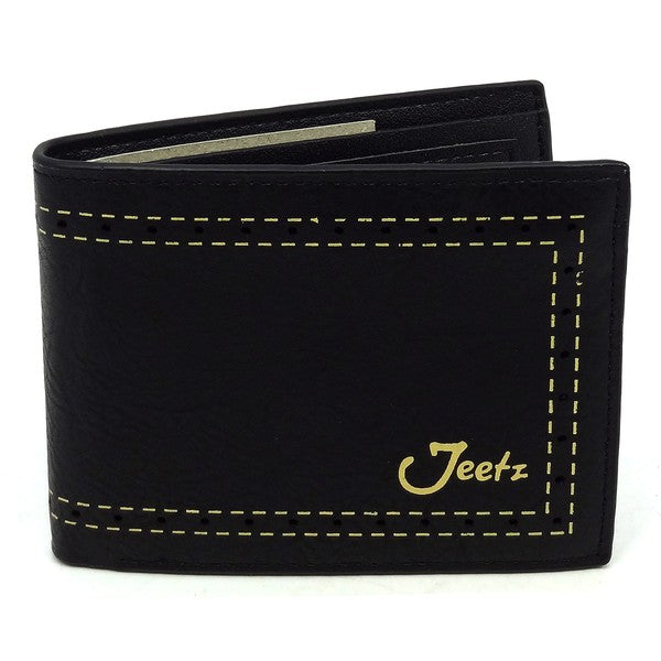 Jeetz Bi-fold Men’s Wallet  Faux leather (PU leather)  Bi-fold  Compact & spacious  Card pockets  L 4.5 * H 3.5 * W 0.5  Color may vary due to lighting on image.