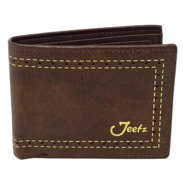 Jeetz Bi-fold Men’s Wallet  Faux leather (PU leather)  Bi-fold  Compact & spacious  Card pockets  L 4.5 * H 3.5 * W 0.5  Color may vary due to lighting on image.