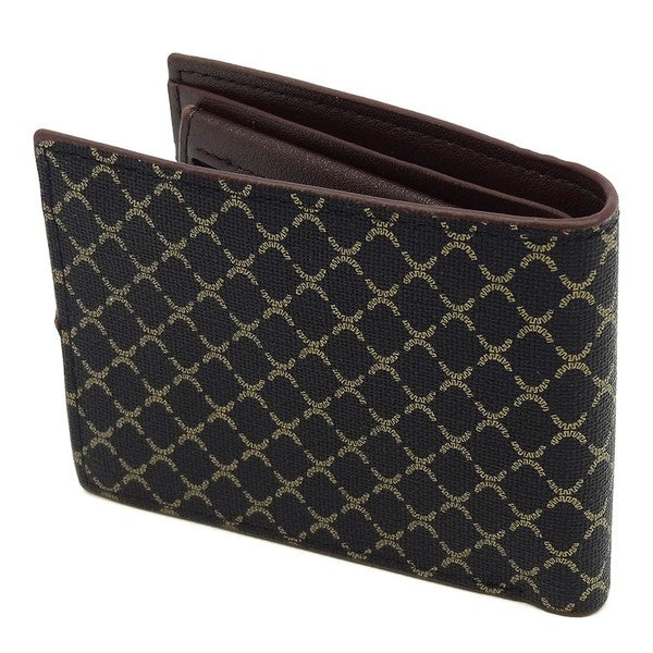 Jeetz Monogram Bi-fold Men’s Wallet  Faux leather (PU leather)  Bi-fold  Compact & spacious  Card pockets  L 4.5 * H 3.5 * W 0.5  Image color may vary due to lighting.