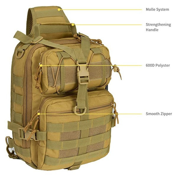 Unleash your inner adventurer with our versatile and long-lasting tactical range bag. Designed with a convenient sling shoulder strap, it effortlessly carries all your essentials and more. Crafted from durable fabric for unrivaled performance, while the mesh backing provides breathability in any climate.