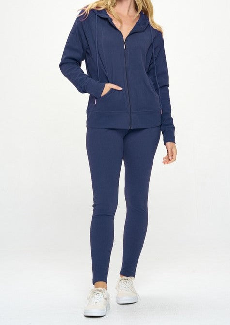 Constructed with stretch fabric and a non-sheer material, this Basic Fall Casual Active Hoodie Set includes pockets and leggings for a comfortable and versatile look. Made with a fabric blend of 78% Nylon and 22% Spandex, this set is both functional and stylish.