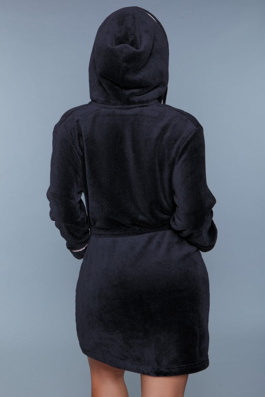 Black hooded robe on a plain background